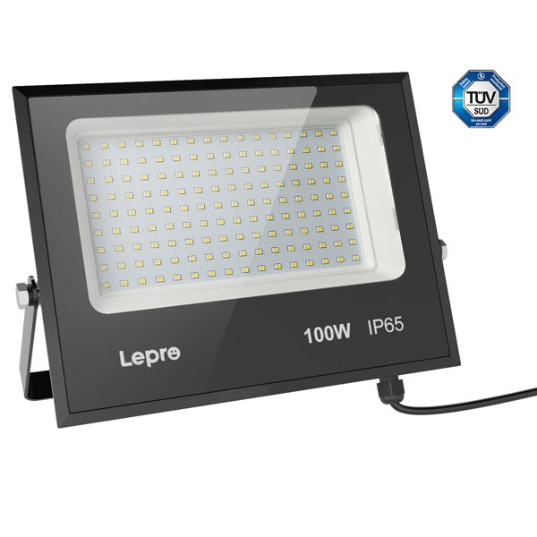100W LED Security Light, 12000 Lumens, 5 Year Warranty, 500W MH Equivalent, Waterproof IP65 LED Floodlight with CE and TUV Certification, IK06, 6500K Daylight White Flood Light