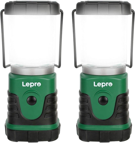 Lepro Camping Lantern Battery Powered, Portable Small Camping Tent Lights AA Battery Operated, Dimmable Warm White to Daylight Modes, Battery Lanterns for Indoors, Power Cuts, Emergency, Pack of 2