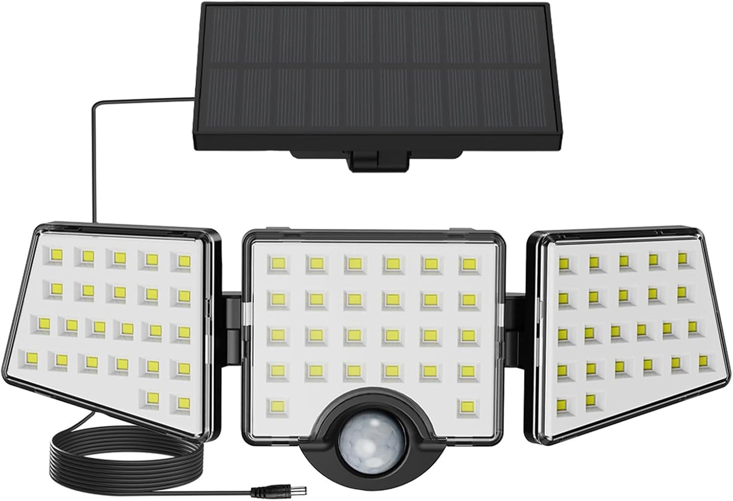 Lepro Solar Security Lights Outdoor Motion Sensor, 1200LM Solar Flood Lights with Separate Solar Panel, IP65 Waterproof, Adjustable 3Heads, Solar Pir Wall Lights for Yard Garage Pathway