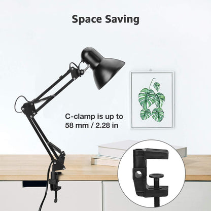 Lepro LED Desk Lamp, Clamp on Swing Arm Table Lamp, E27 Bulb Holder, Classical Swing Arm Architect Lamp, Flexible Desk Light for Office, Reading, Bedside, Crafts, Painting, Back to School and More…