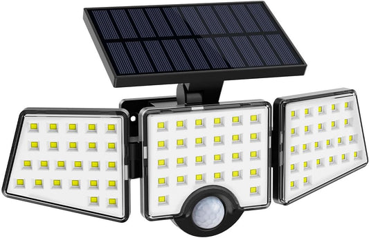 Lepro Solar Security Lights, 1200LM Solar Floodlights Motion Sensor with 360 Degree 3 Adjustable Heads, IP65 Waterproof, Wide Lighting Angle Solar Lights Outdoor for Yard Garage Pathway