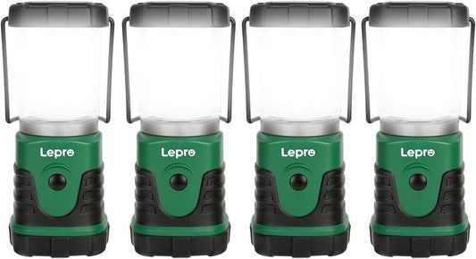 Lepro Camping Lantern, Portable Mini Camping Light, 4 Lighting Modes, Water Resistance IPX4, Suit for Camping, Hiking, Fishing, Emergency, Power Cuts and More, 3 AA Battery Powered, Pack of 4