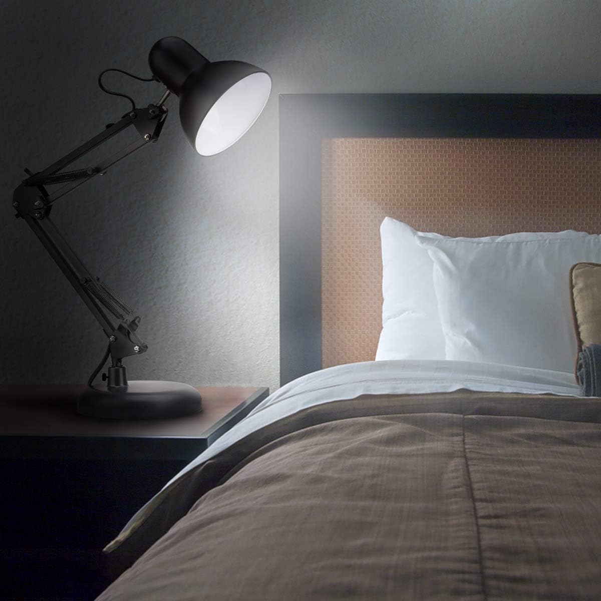 Lepro LED Desk Lamp, Clamp on Swing Arm Table Lamp, E27 Bulb Holder, Classical Swing Arm Architect Lamp, Flexible Desk Light for Office, Reading, Bedside, Crafts, Painting, Back to School and More…