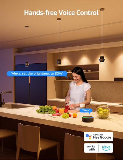 Lepro BG1 AI Smart Bulb GU10, Music Sync, Voice Control WiFi Bulbs, 400LM RGBCCT Dimmable Colour Changing LED Bulbs, Works with Alexa & Google Assistant, AI Lighting Design Assistant, 2 Packs