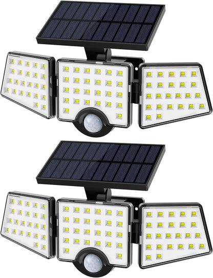 Lepro Solar Security Lights, 1200LM Solar Floodlights Motion Sensor with 360 Degree 3 Adjustable Heads, IP65 Waterproof, Wide Lighting Angle Solar Lights Outdoor for Yard Garage Pathway