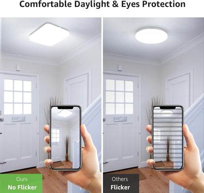 Lepro Ceiling Lights 24W, 2400lm Super Bright Square LED Ceiling Light, Daylight White 5000K, IP44 Waterproof Bathroom Light, for Office, Living Room, Bedroom, Kitchen, Hallway, Porch