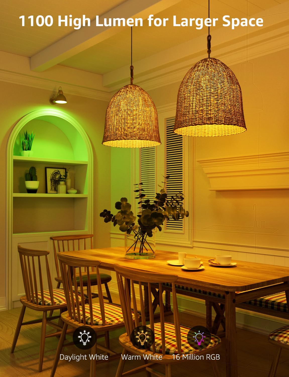 Lepro B2 AI Smart Bulb Bayonet, 10w 1100lm WiFi Bulb B22, Music Sync Colour Changing Light Bulbs, Voice Control, AI Lighting Design Assistant, Works with Alexa & Google Assistant, RGB Dimmable,2 Packs