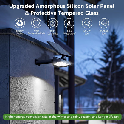 Lepro Solar Spot Lights Outdoor Garden, 43 LED Solar Garden Lights with IP65 Waterproof, 2 Lighting Modes, 135° Adjustable, Dusk-to-Dawn Cool White Solar Spotlights for Lawn Yard [2 Pack]