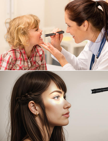 LE Pocket Pen Torch Light Flashlight C120, Small, Mini, Stylus Pen Light with Clip, AAA Battery Powered [Not Included], Perfect Torch for Inspection, Work, Repair and More, Pack of 2