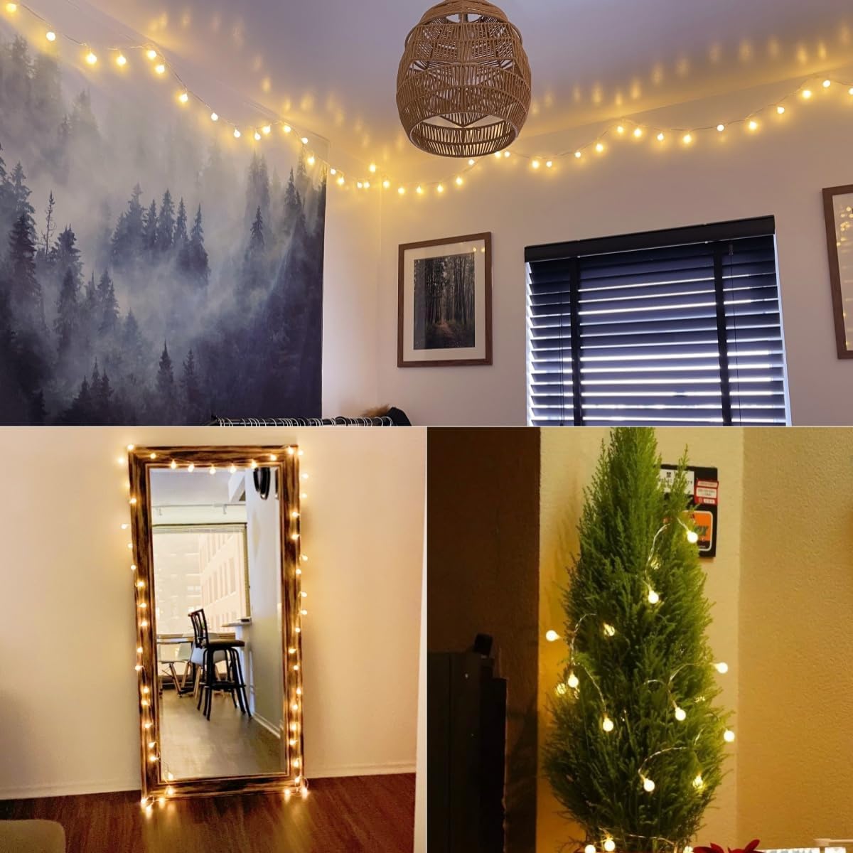 LE Fairy Lights Battery Powered, 5m 50 LED Warm White Globe String Lights, Camping Fairy Lights for Tents with Remote and Timer, Battery Fairy Lights for Indoor Outdoor, Bedroom, Camping and More