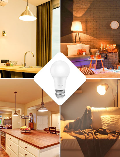 Lepro E27 Screw Bulb Dimmable, 8.5W Equivalent to 60W, Warm White 2700K E27 LED Bulbs, 806 Lumen Edison LED Light Bulb, Energy Saving E27 Bulbs for Lamp, Pack of 6