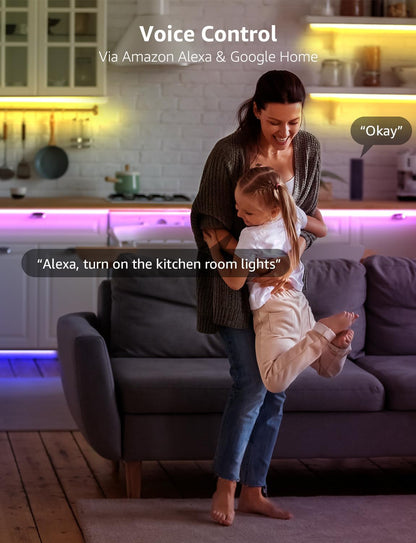 Lepro Outdoor LED Strip Light Waterproof IP65, 10M 300 LEDs WiFi Smart LED Strip, Works with Alexa and Google Assistant, Smart Life App & Voice Control, RGB LED Lights for Kitchen Garden (5Mx2)