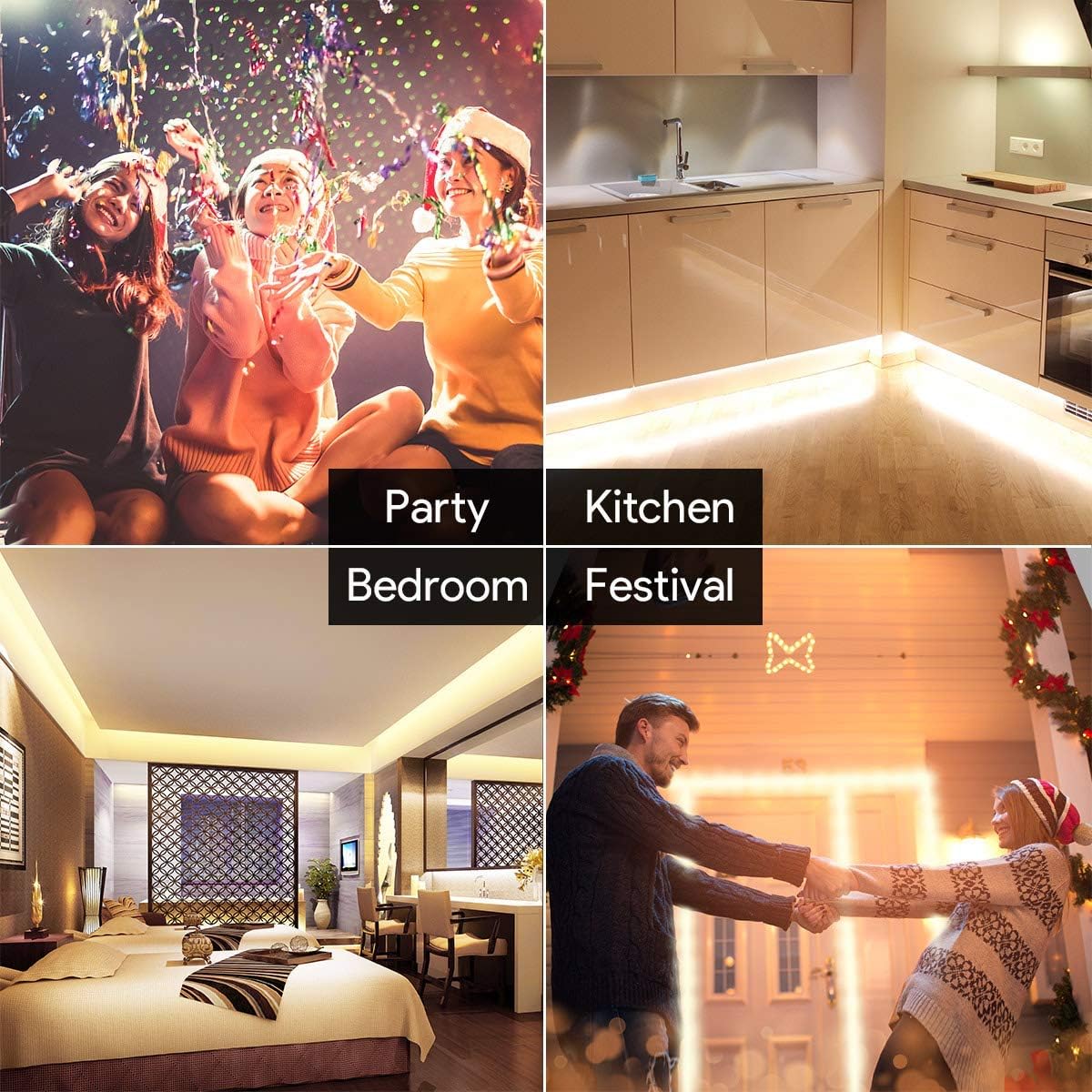 Lepro Warm White LED Strip Lights 10M (2x5M), 2x2300lm, 3000K Flexible Lightstrip for Kitchen, Cabinet, Mirror, Door and More (12V Power Supply Required)