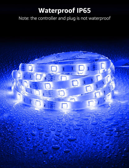 Lepro Outdoor LED Strip Light Waterproof IP65, 10M 300 LEDs WiFi Smart LED Strip, Works with Alexa and Google Assistant, Smart Life App & Voice Control, RGB LED Lights for Kitchen Garden (5Mx2)