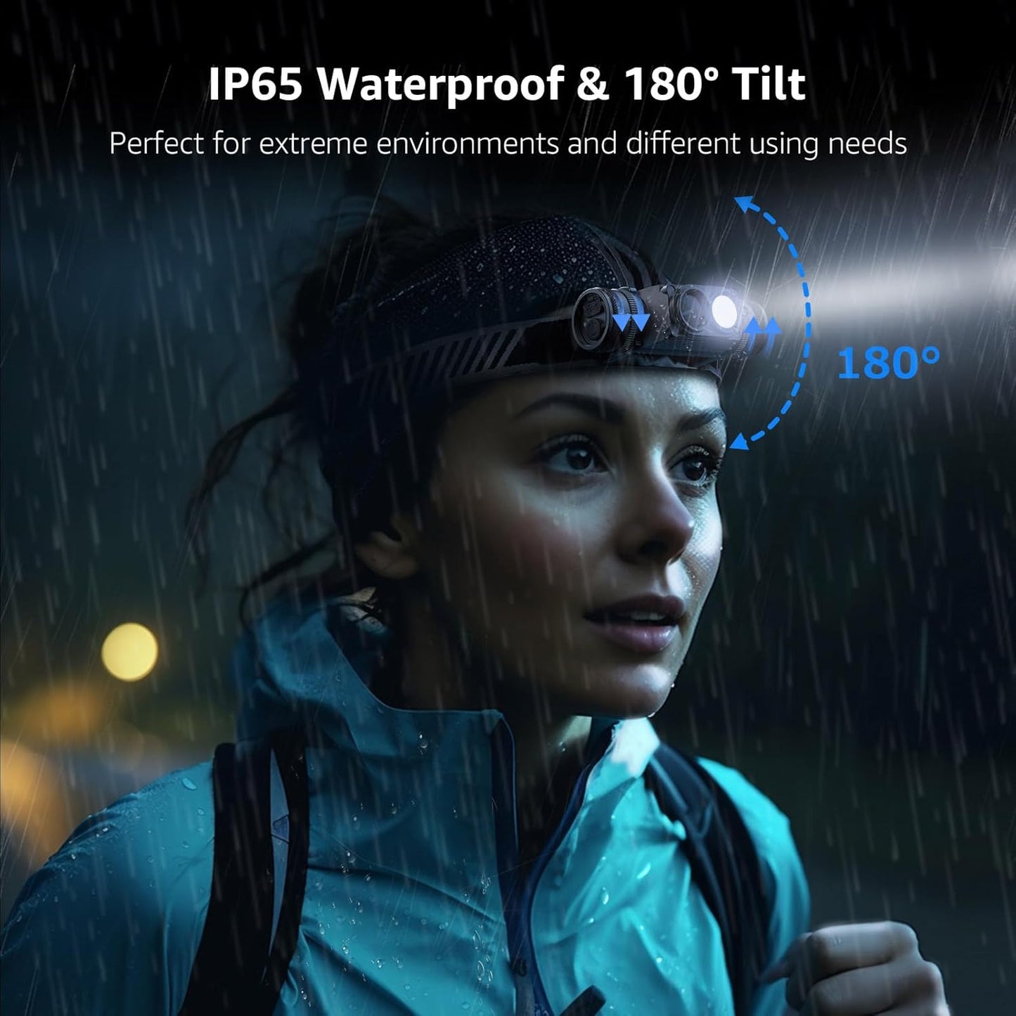 Lepro Head Torch Rechargeable, 2 in 1 Detachable Lightweight Headlamp with IP65 Waterproof, 180° Adjustable, 6 Lighting Modes, Long Runtime, Red Lights, Al Alloy LED Headlight for Camping