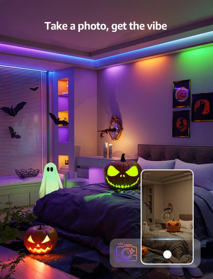 Lepro S1 AI Smart Rainbow LED Strip Light 15M one roll, App & Voice Control, Works with Alexa & Google Home, 30 LEDs/M, Music Sync, AI Lighting Design Assistant, MagicColor LED Lights for Bedroom