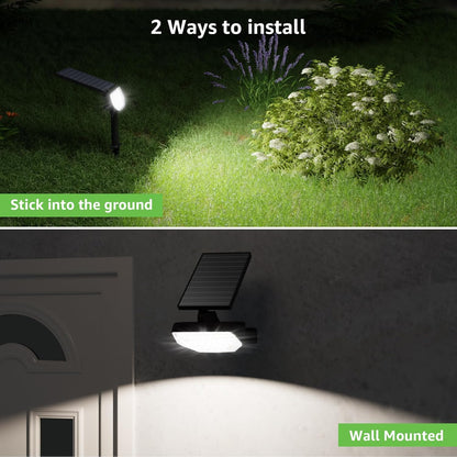 Lepro Solar Spot Lights Outdoor Garden, 43 LED Solar Garden Lights with IP65 Waterproof, 2 Lighting Modes, 135° Adjustable, Dusk-to-Dawn Cool White Solar Spotlights for Lawn Yard [2 Pack]