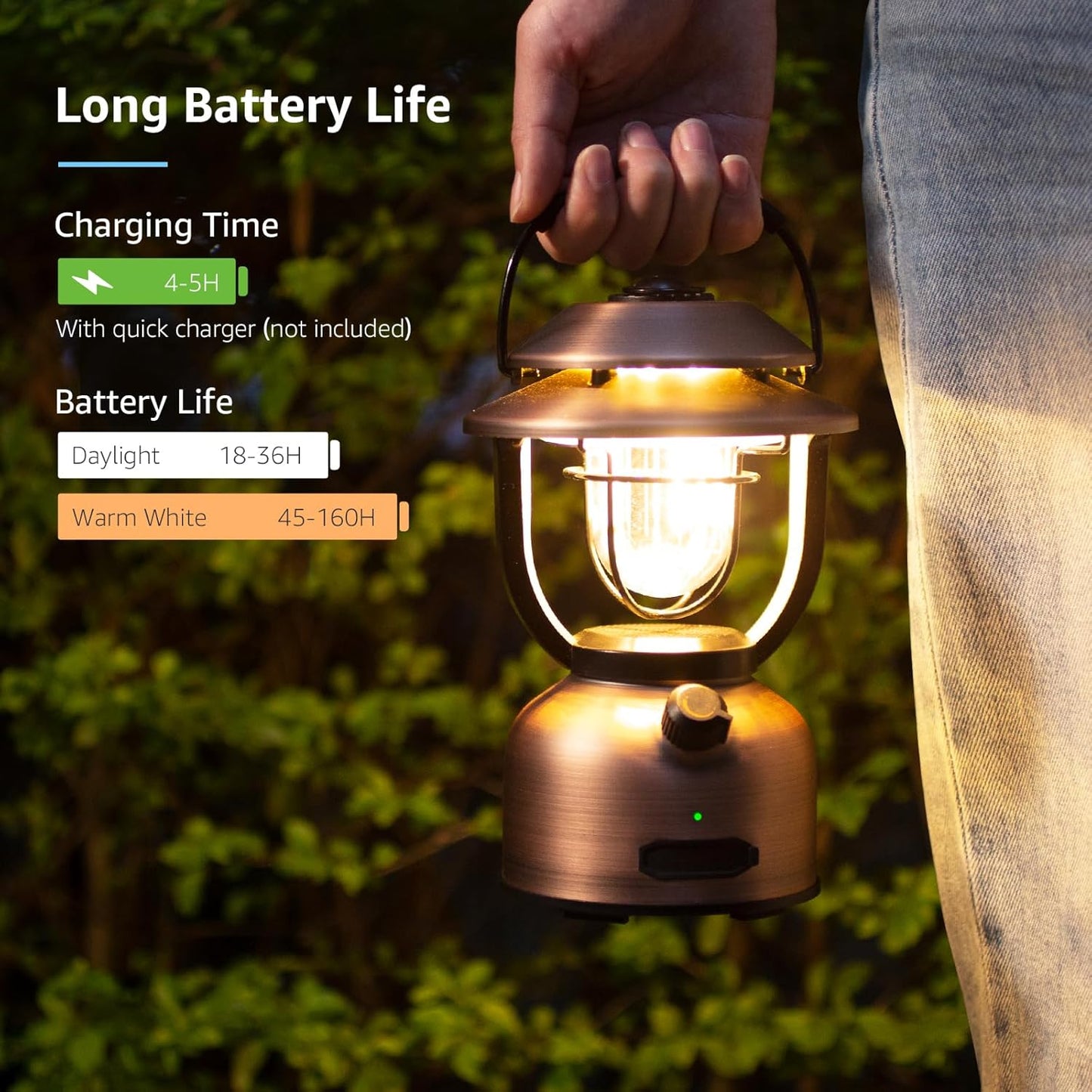 Lepro Retro Camping Lantern, Rechargeable Camping Light with 15000mAh Power Bank, Dimmable 1000 Lumen, Long Battery Life, Rechargeable Lantern for Camping Tent, Power Cuts, Storm, Type C Cable