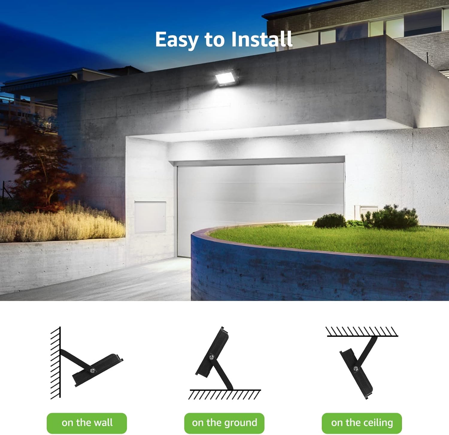 Lepro 20W LED Floodlight Outdoor, 1700LM LED Security Lights, Waterproof IP65, Daylight White LED Outdoor Lights for Garden, Backyard Pack of 2 [Without Sensor]