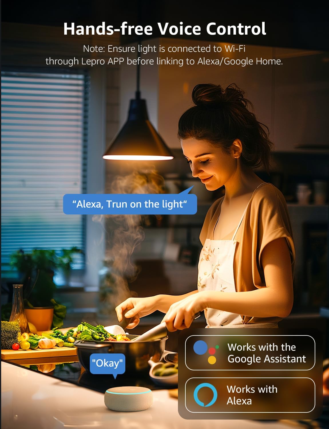 Lepro B1 AI Smart Bulb Bayonet, Music Sync B22 WiFi Bulbs, Voice Control, AI Lighting Design Assistant, Dimmable, Bluetooth Colour Changing Light Bulb, Work with Alexa & Google Assistant, 2 Packs (2)