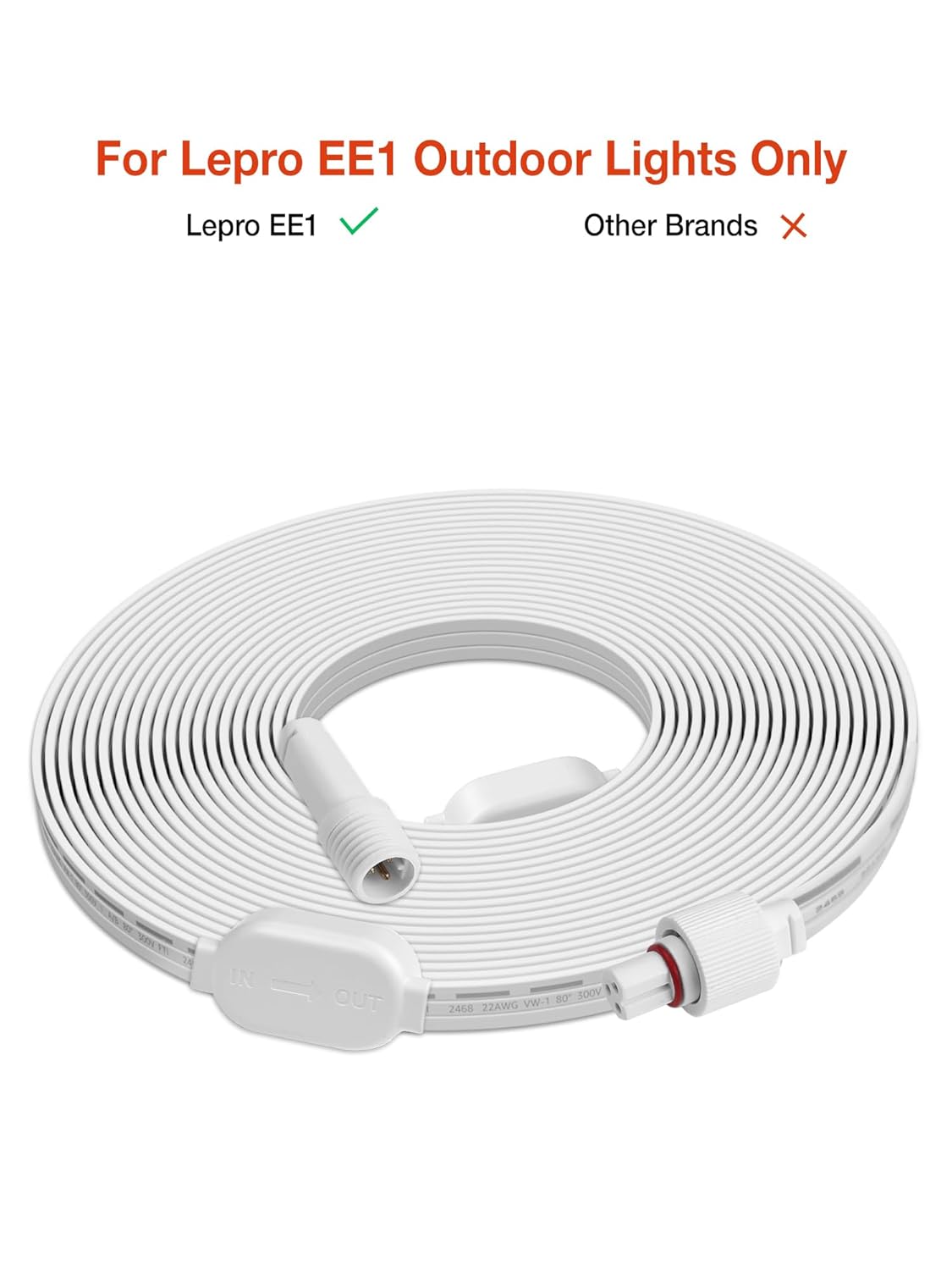 Lepro 3m/10ft Extension Lead for EE1 Permanent Outdoor Lights Only