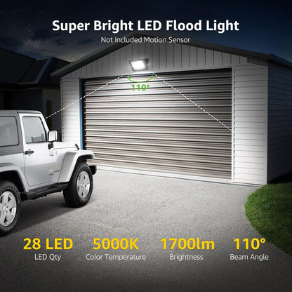 Lepro 20W LED Floodlight Outdoor, 1700 Lumen LED Security Light, Waterproof IP65, Daylight White LED Outdoor Lights, Ultra Thin Flood Light for Front Door Garden [Without Sensor]