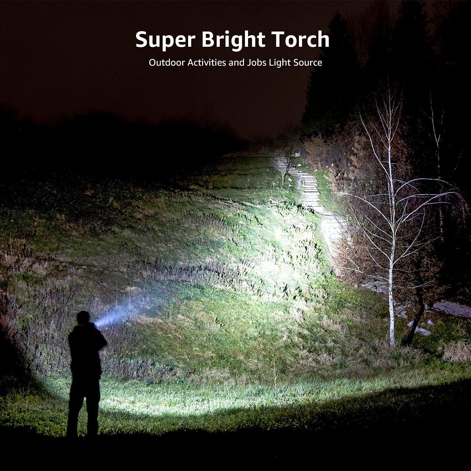 Lepro LED Torch with Clip, LE2050 Super Bright Flashlight, 5 Modes, Zoomable, Waterproof, Handheld, Lightweight, Powered AAA Battery, for Camping, Outdoor Indoor Emergency Use, Dog Walking, 2 Pack