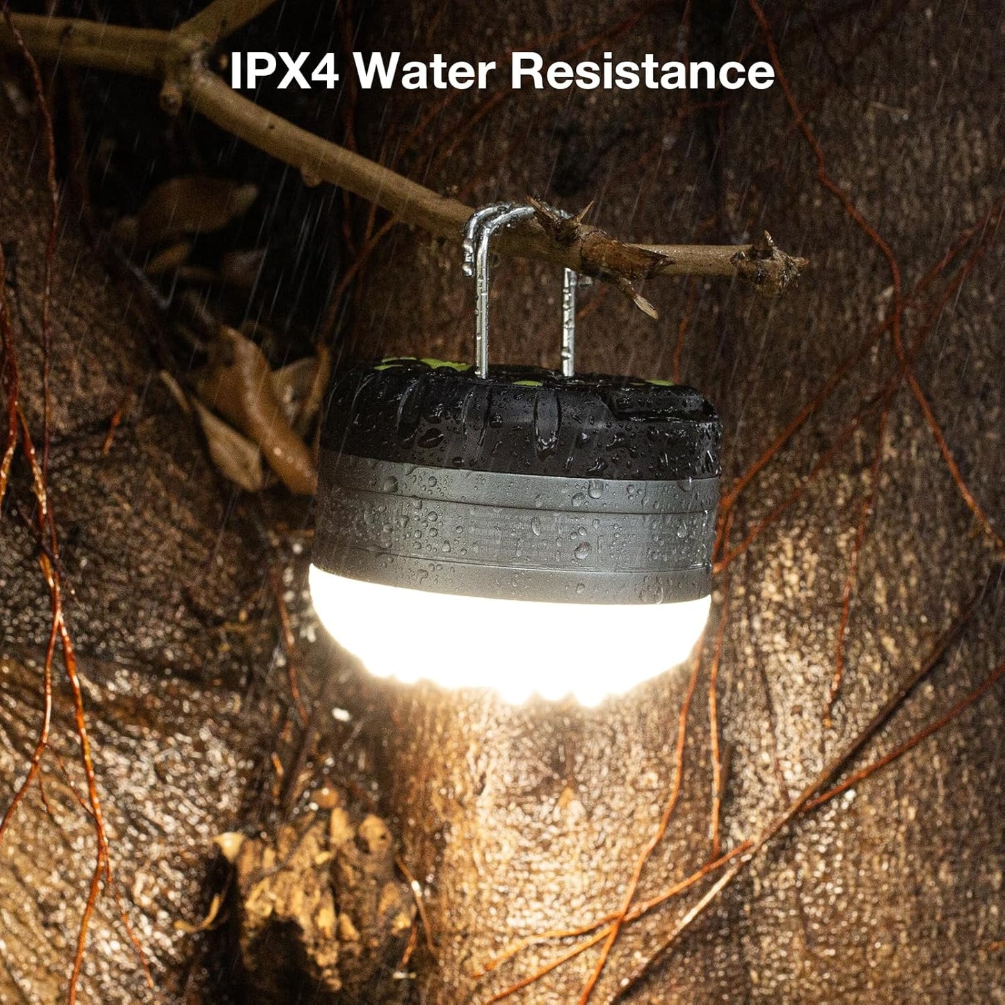 LE Rechargeable Camping Light, Tent Light for Camping Hanging, Dimmable 5 Modes, Magnetic Camp Lantern for Tents, Portable Small Camp Accessories, Emergency Lighting for Power Cuts, USB C Cable